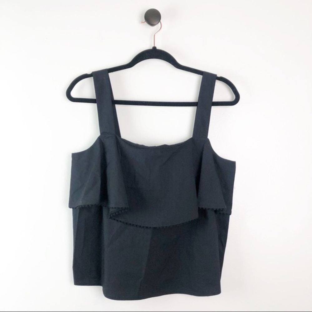 Rebecca Minkoff black ruffle tank top frill girly